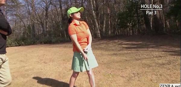  Subtitled uncensored Japanese golf handjob blowjob game